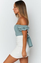 Heritage Wrap Top Sage